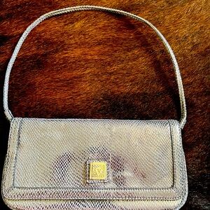 Anne Klein metallic clutch handbag